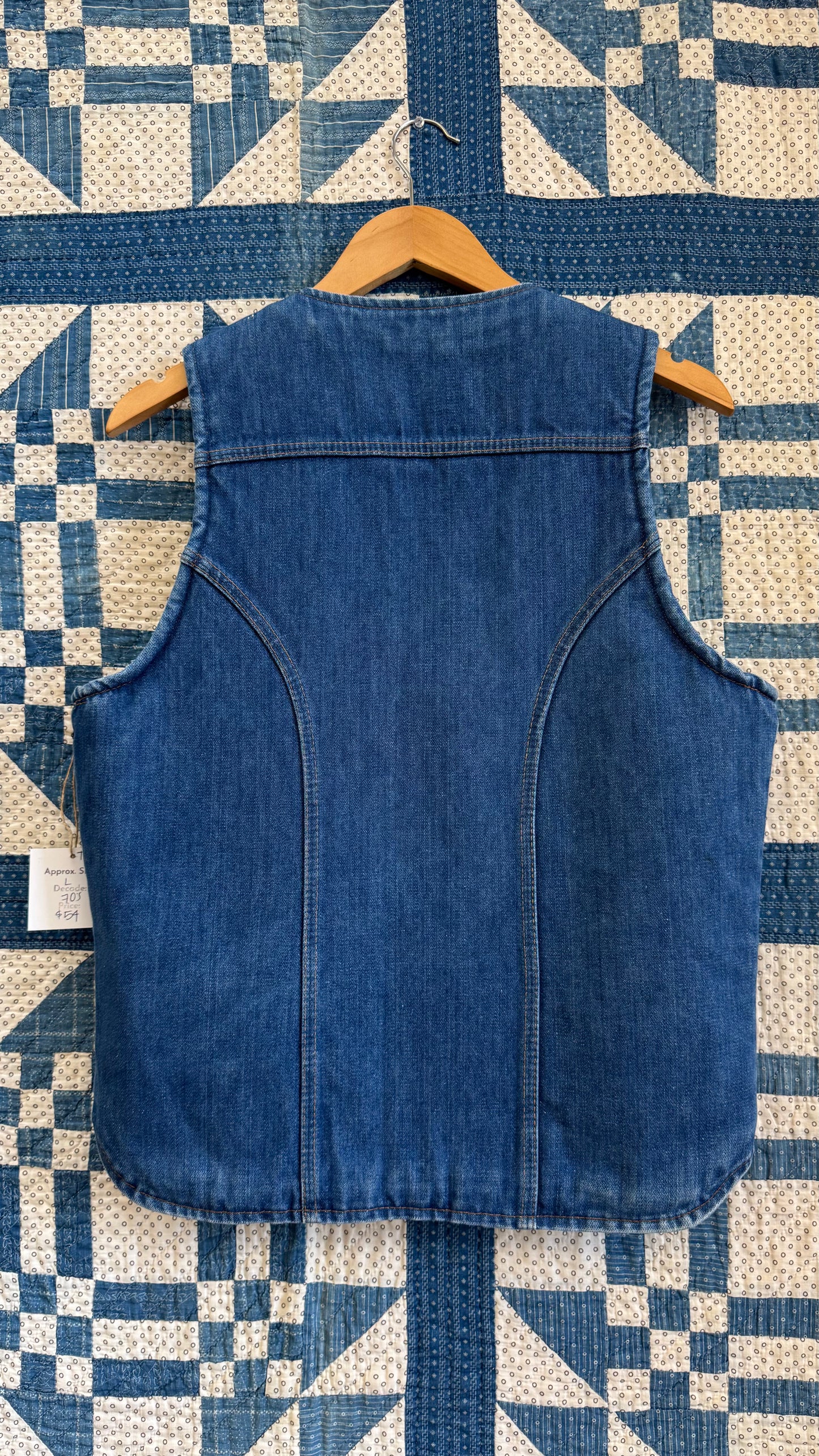 1970's Wrangler Denim Shearling Vest