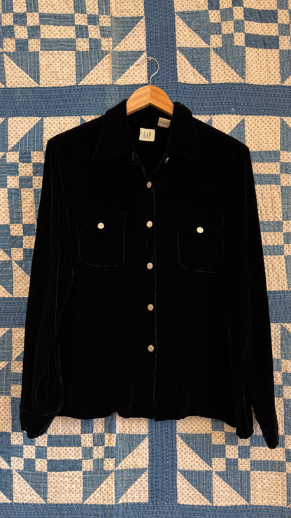 1980's Gap Black Velvet Blouse