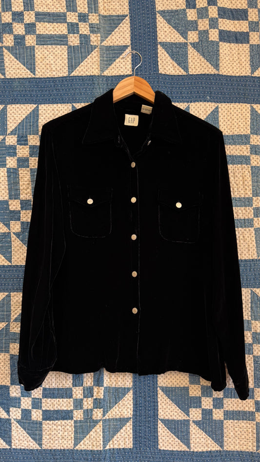 1980's Gap Black Velvet Blouse