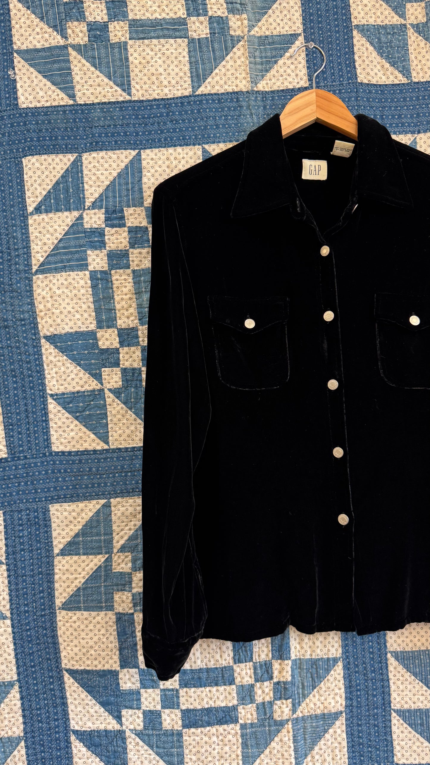 1980's Gap Black Velvet Blouse