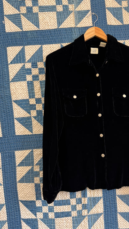 1980's Gap Black Velvet Blouse