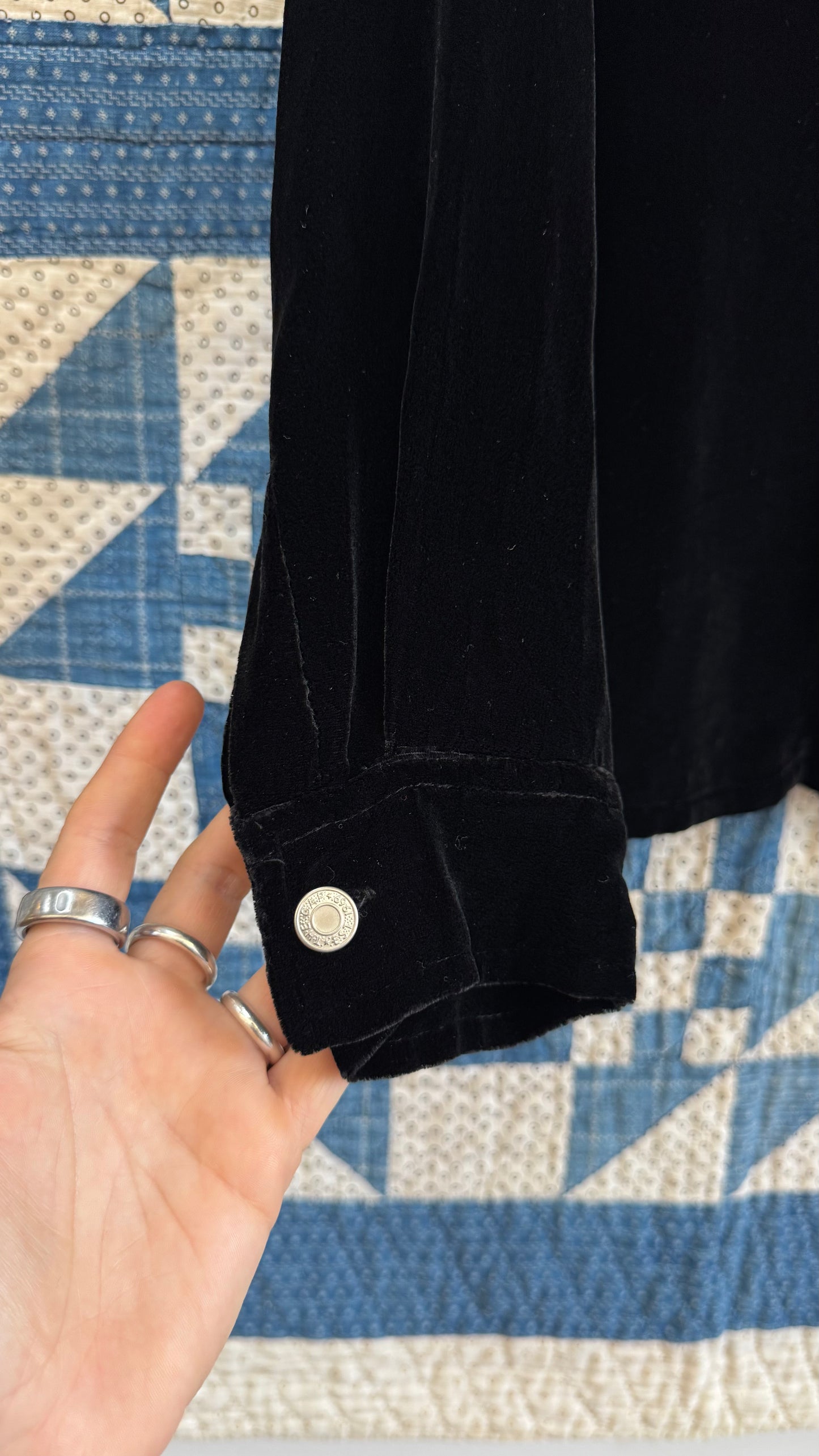 1980's Gap Black Velvet Blouse