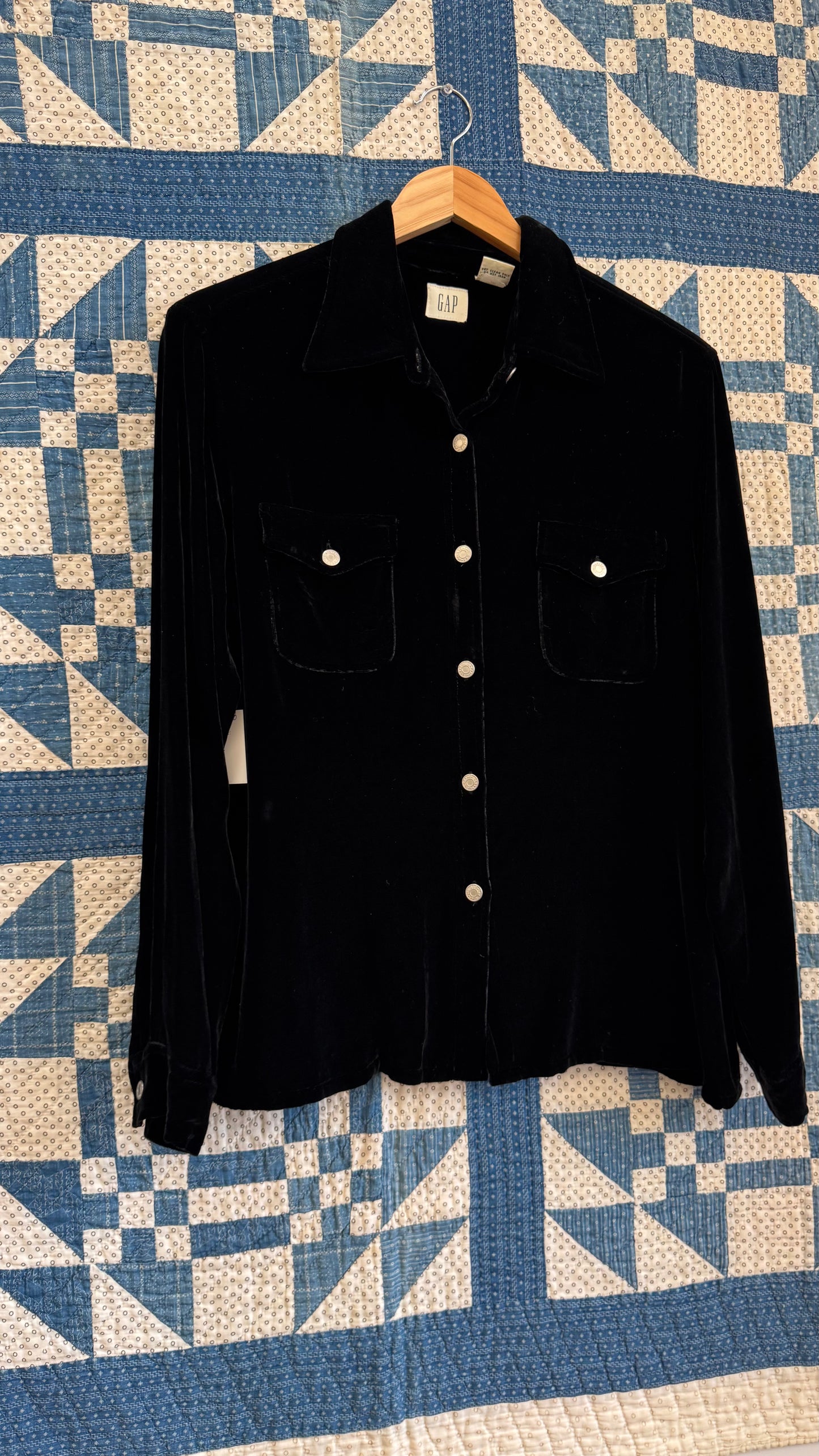 1980's Gap Black Velvet Blouse