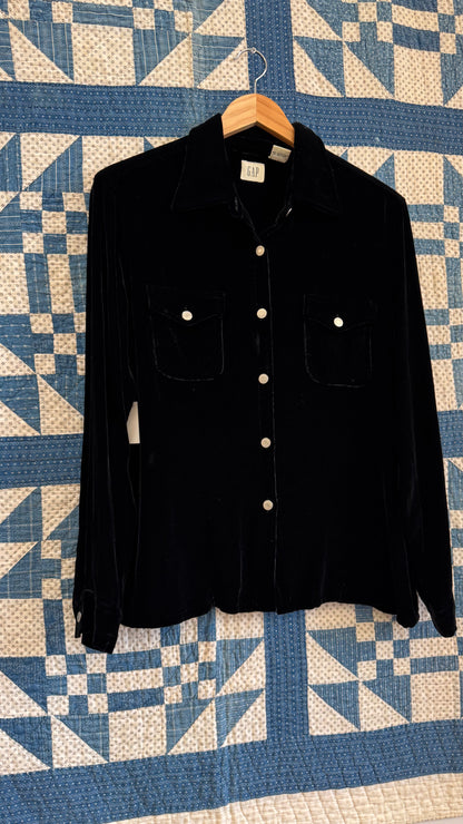 1980's Gap Black Velvet Blouse