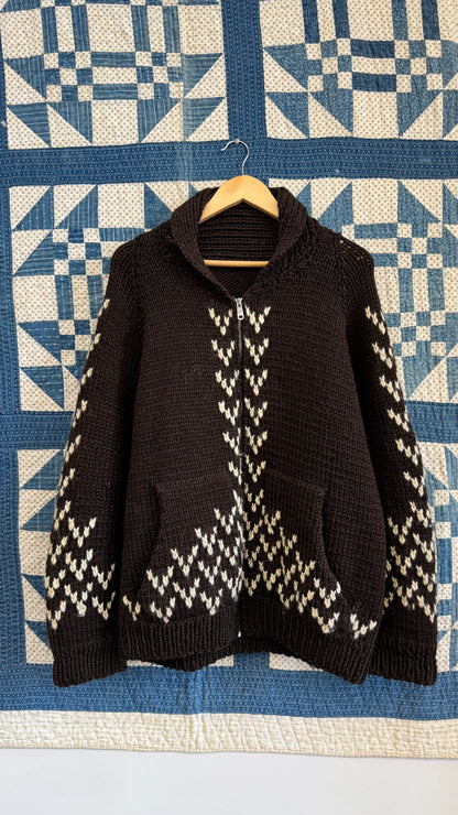 Chocolate Brown Cowichan Sweater