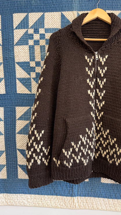 Chocolate Brown Cowichan Sweater