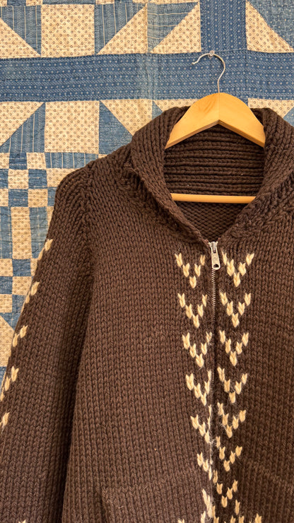 Chocolate Brown Cowichan Sweater