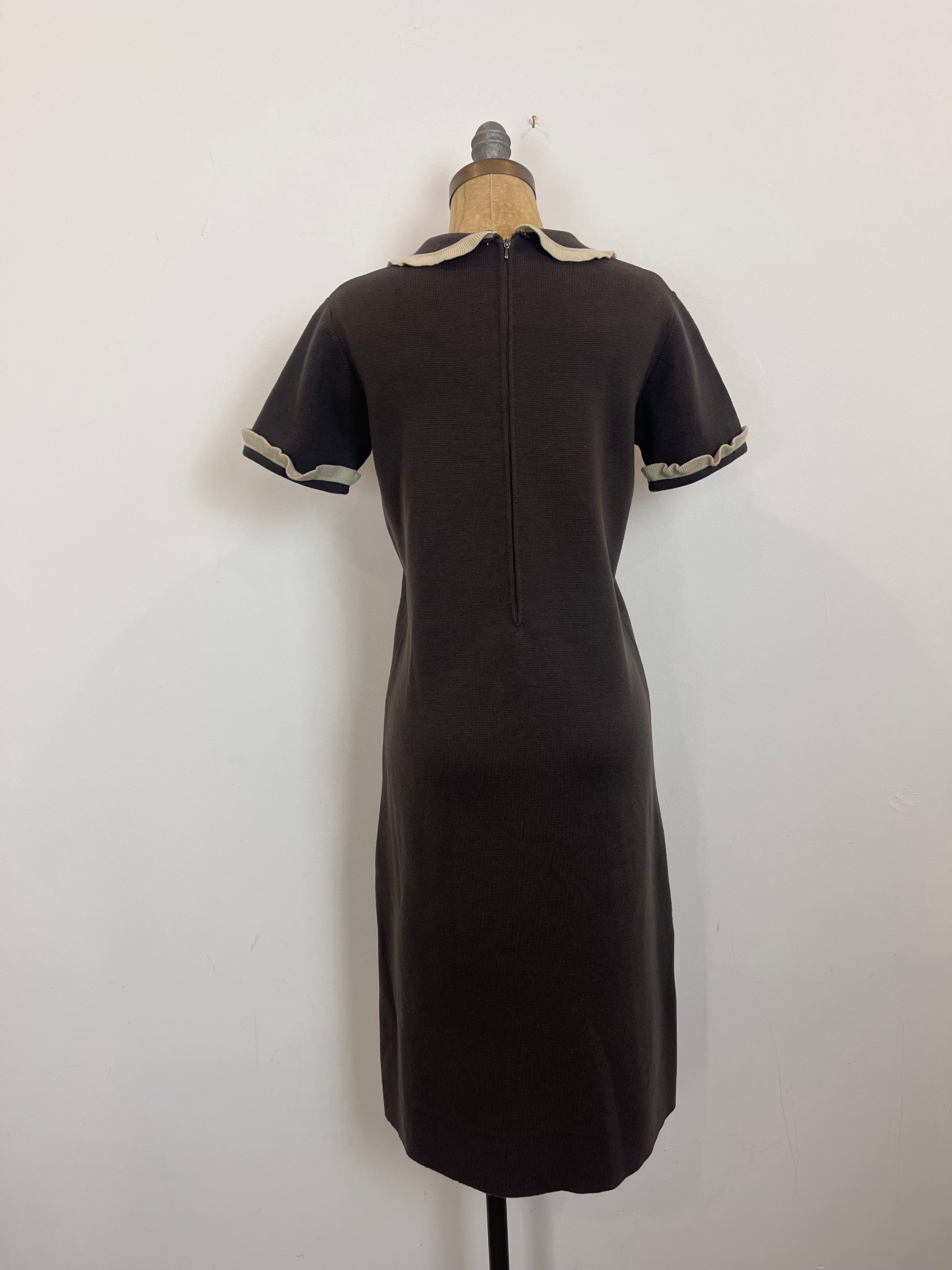 60's Wool Ruffle Dress