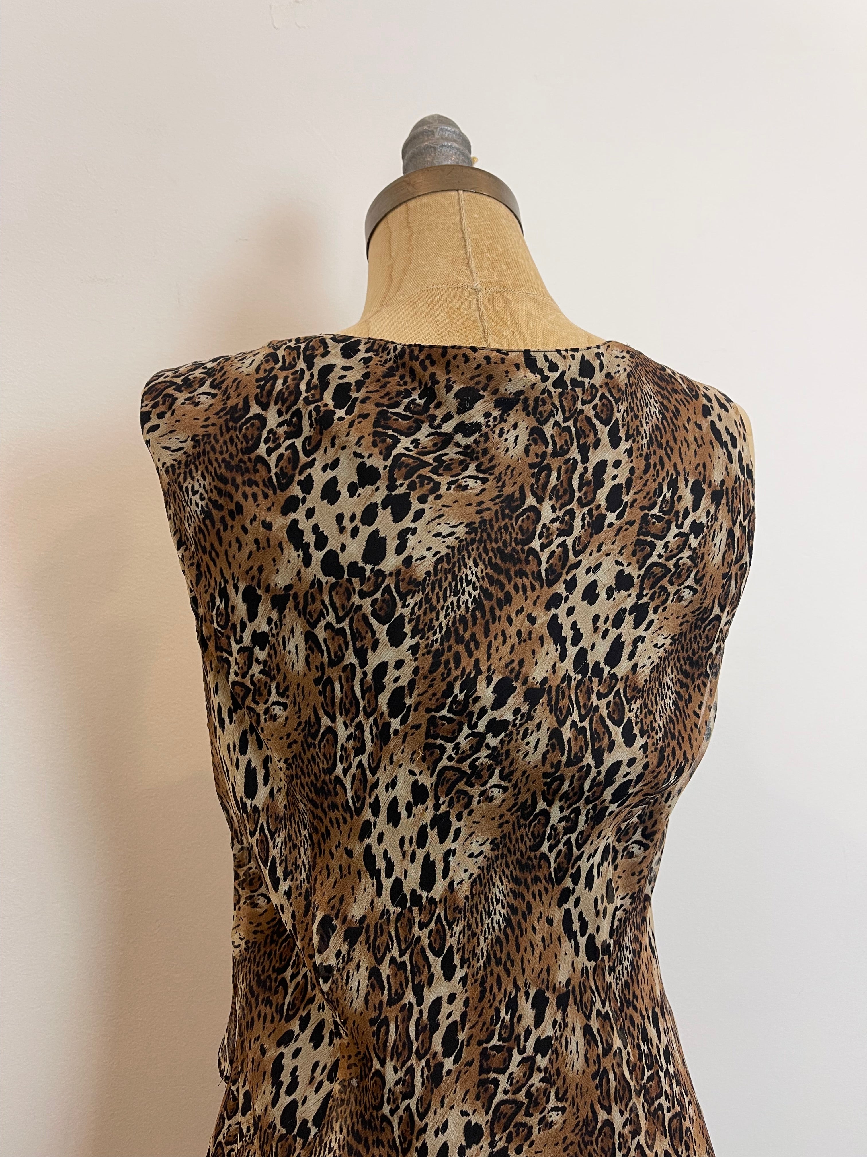 90's Silk Leopard Dress