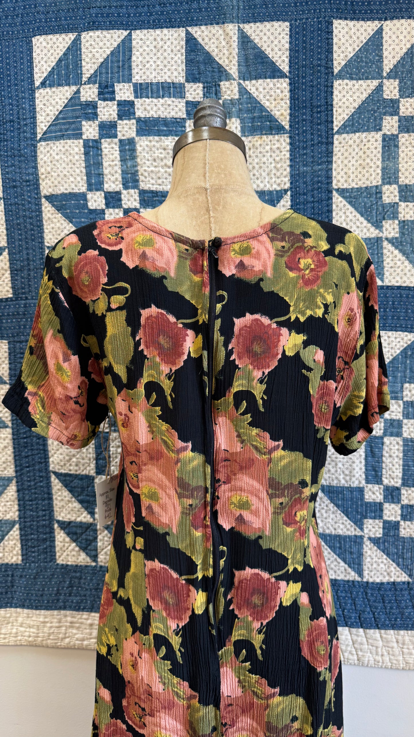 1990's Rayon Floral T-shirt Dress