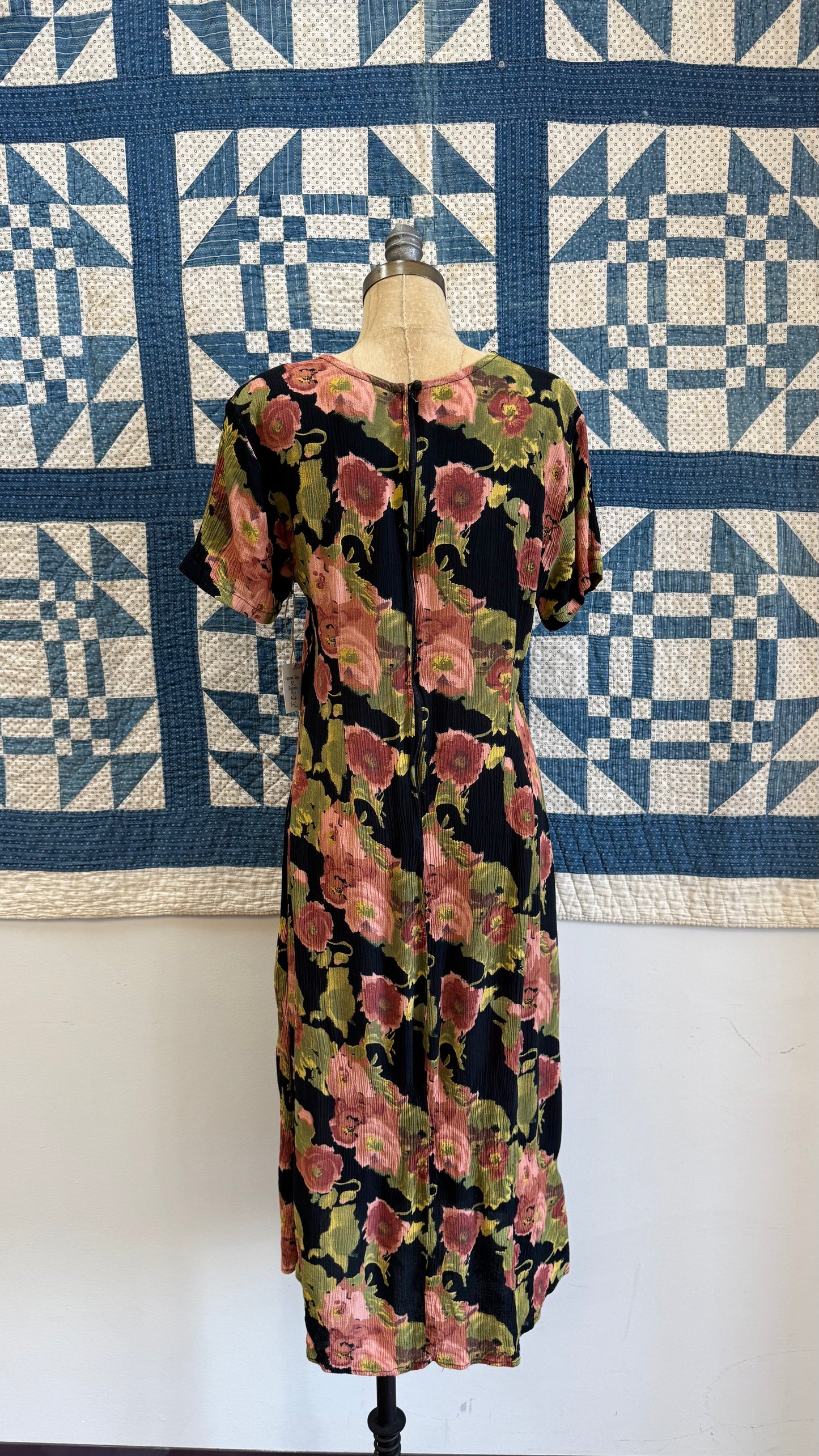 1990's Rayon Floral T-shirt Dress