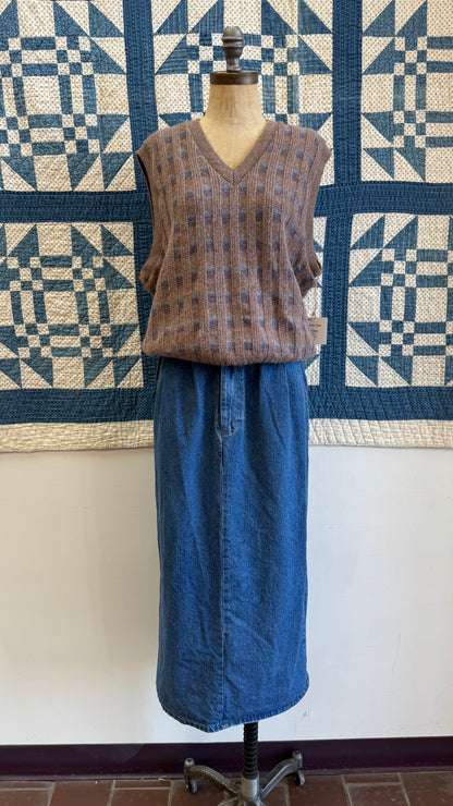 Y2K Denim Midi Skirt