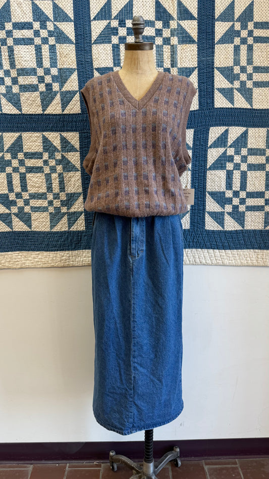 Y2K Denim Midi Skirt