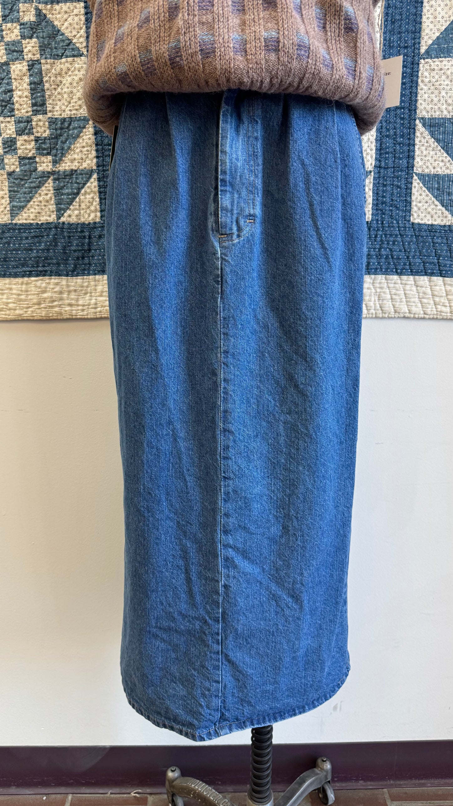 Y2K Denim Midi Skirt