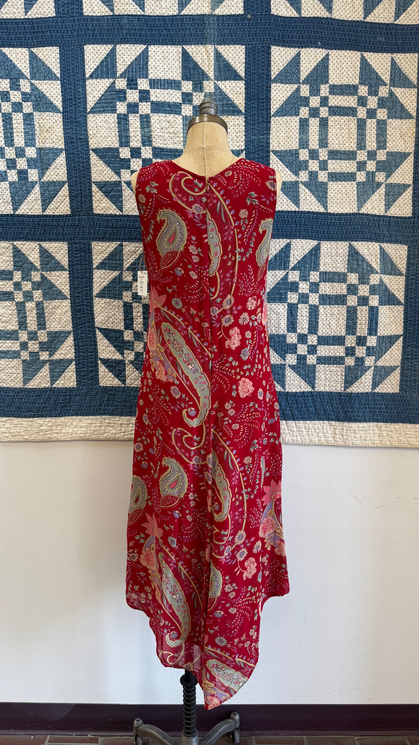 1990's Red Paisley Dress