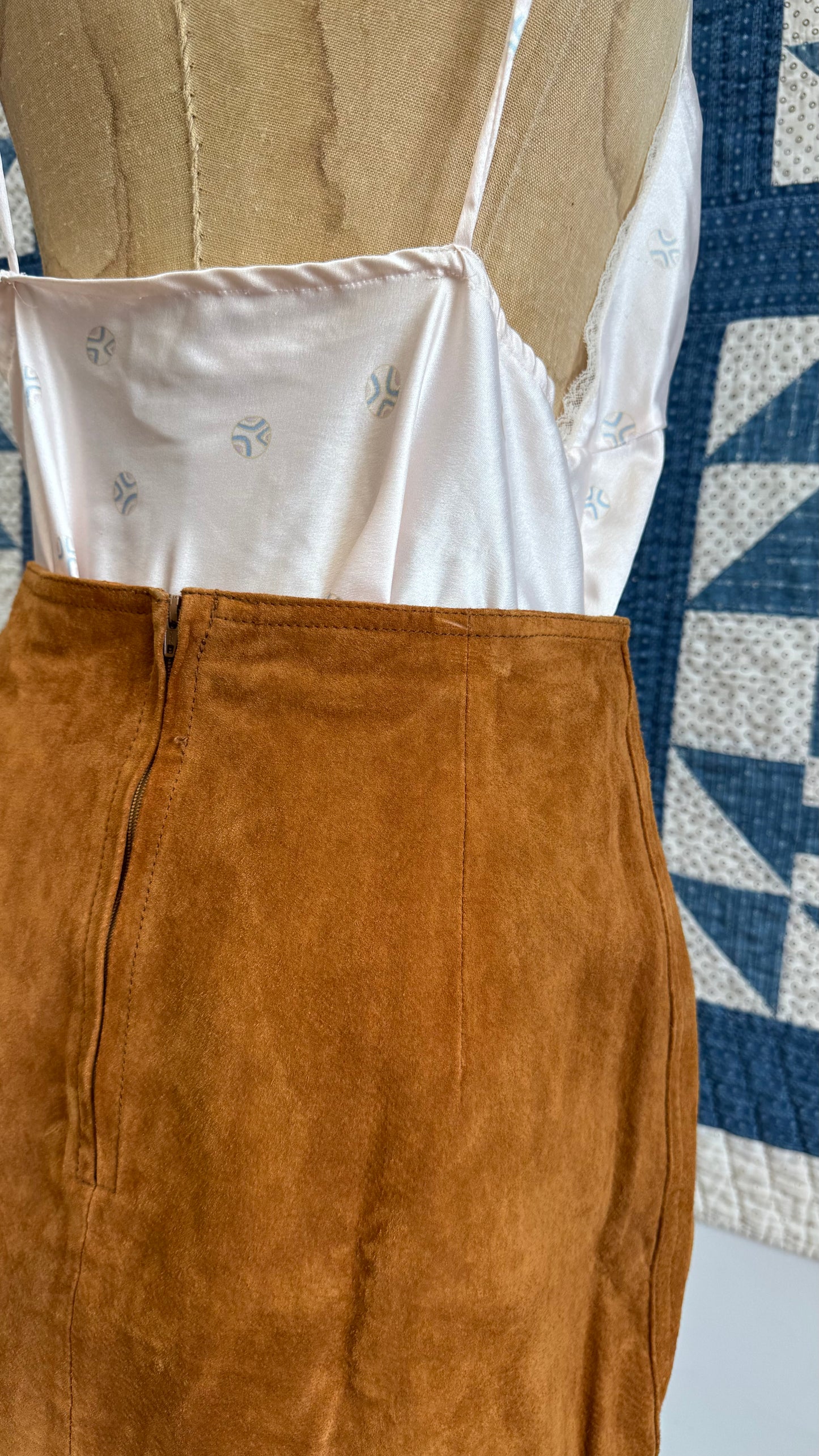 Camel Suede Mini Skirt