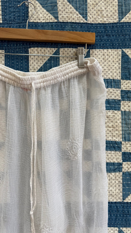 White Sheer Beach Pants