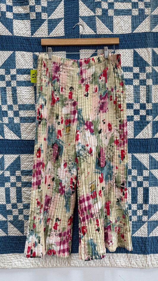 Colorful Flowy Pleated Pants