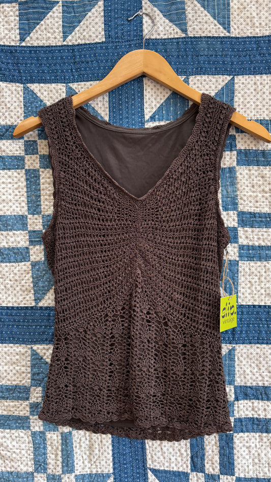 Chocolate Brown Crochet Top
