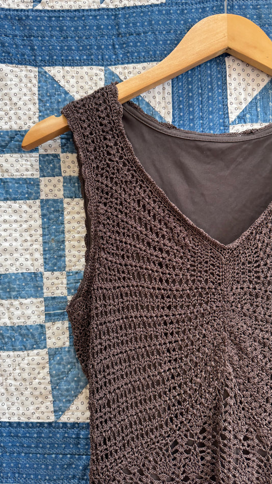 Chocolate Brown Crochet Top