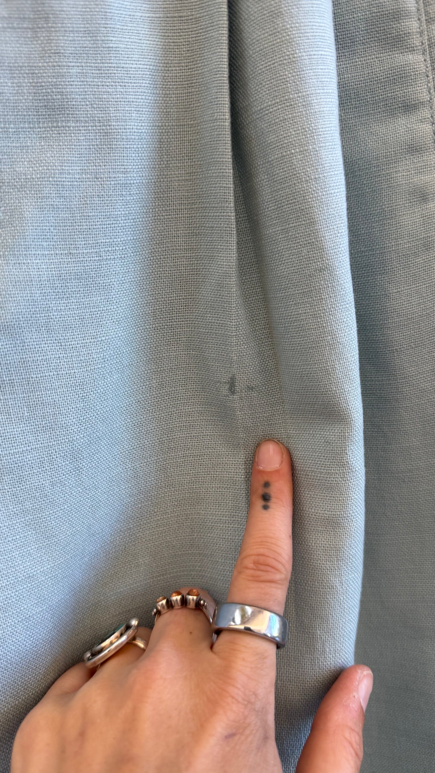 1990's Baby Blue Linen Cotton Trousers