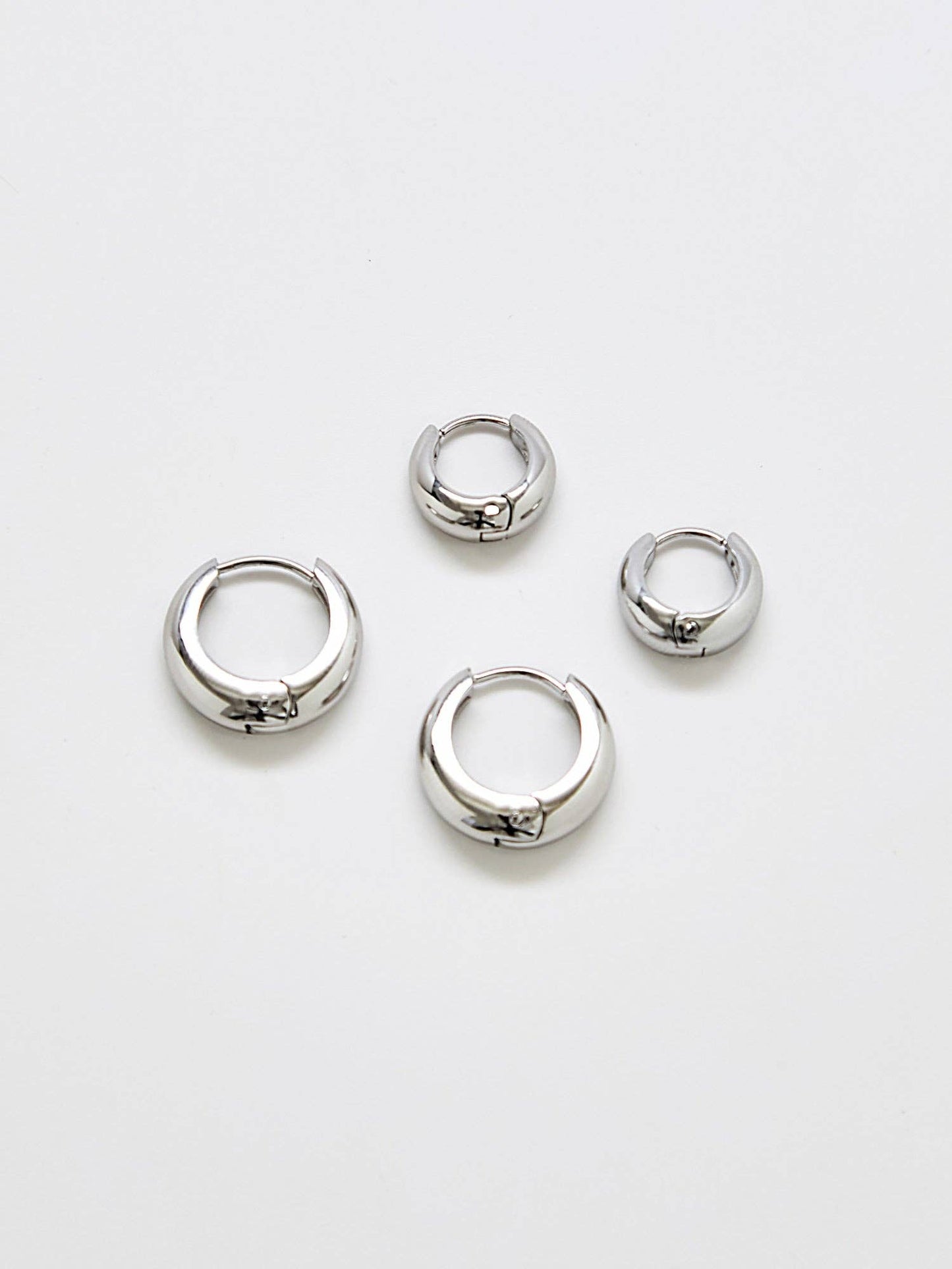 Admiral Row Jewelry - Silver Medium Double Pack - Hoop Earrings