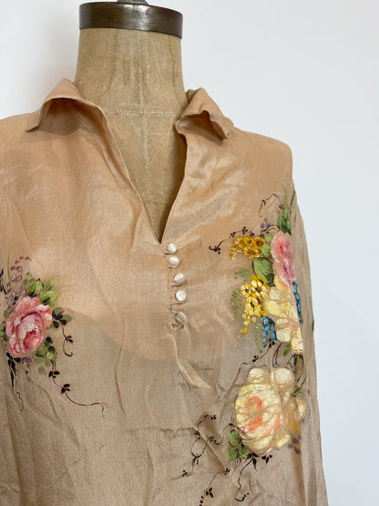 Antique Handpainted Silk Top