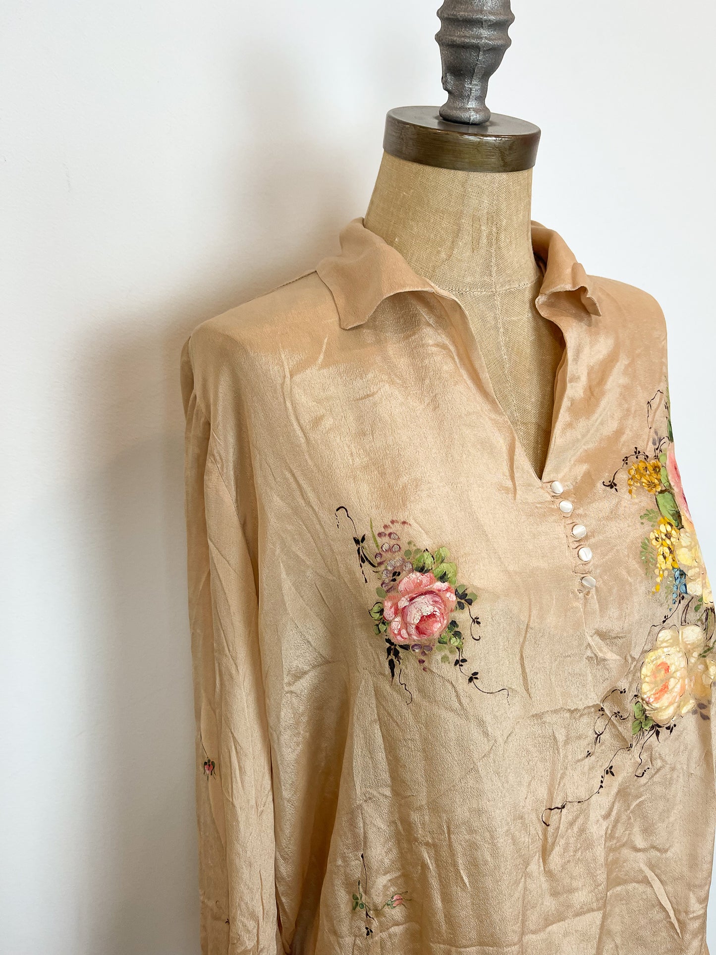 Antique Handpainted Silk Top