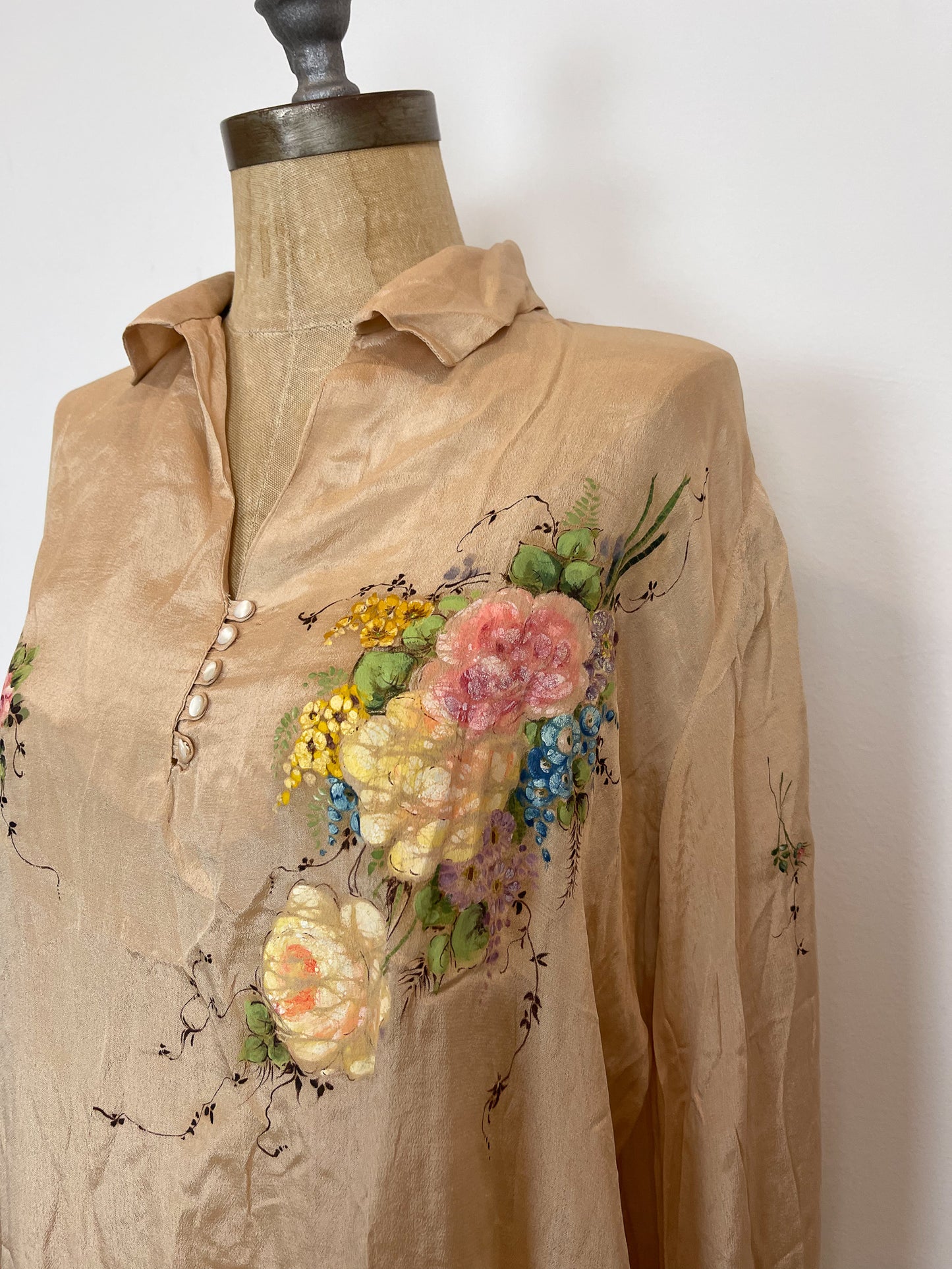 Antique Handpainted Silk Top