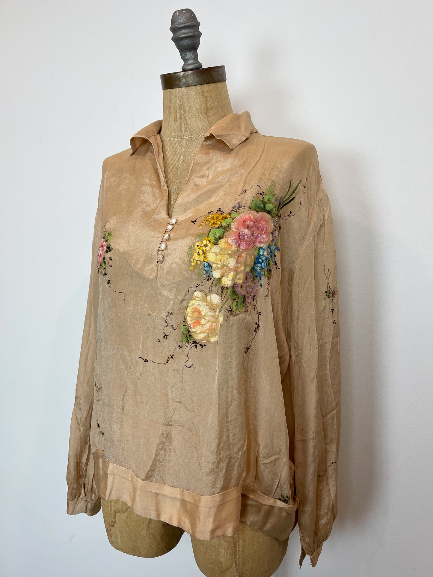 Antique Handpainted Silk Top