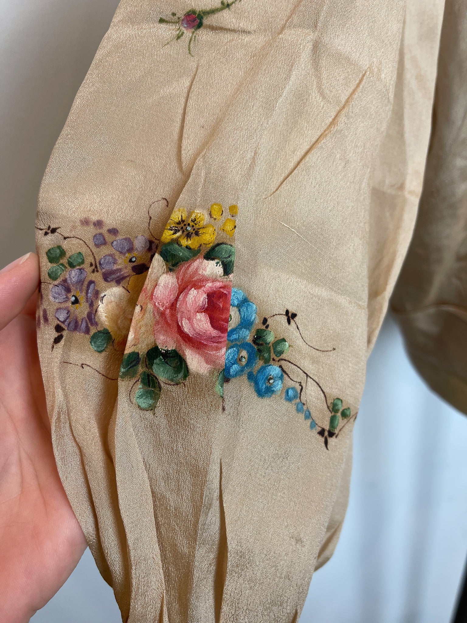 Antique Handpainted Silk Top